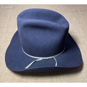 American Hat Co Maxi-Felt Pure Wool Size‎ 7 1/4" Blue Western Cowboy Hat